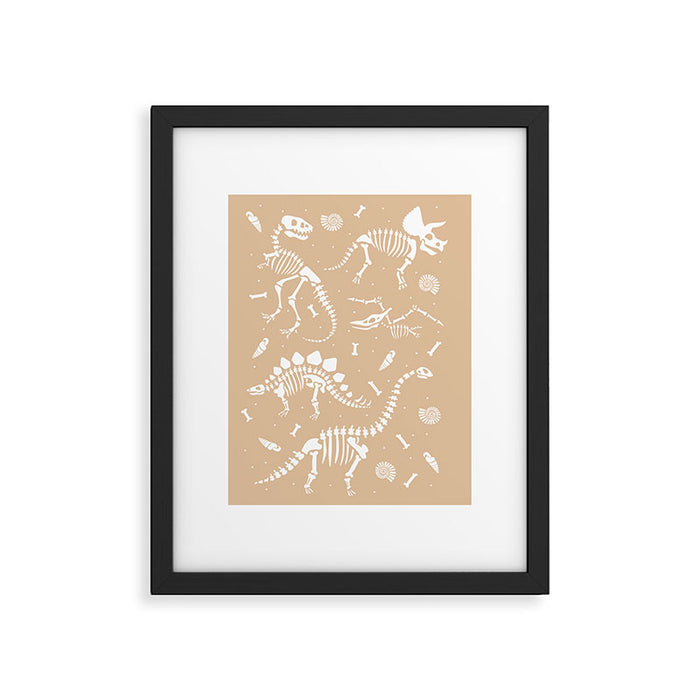 Dinosaur Fossils on Taupe Framed Art Print Gallery Image 1