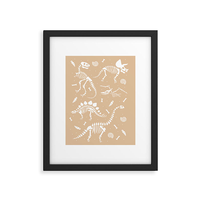 Dinosaur Fossils on Taupe Framed Art Print Gallery Image 5