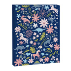 Dinosaur + Unicorn on Royal Blue Canvas Print Gallery Image 6