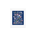 Dinosaur + Unicorn on Royal Blue Art Print Gallery Image 1