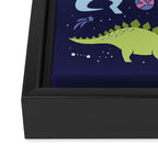 Dinosaurs in Space Framed Canvas Print Gallery Image 3