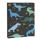 Dinosaurs in Space in Blue Canvas Print Gallery Image 8