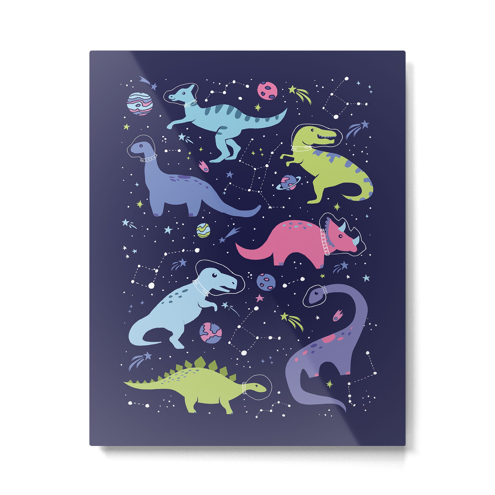 Dinosaurs in Space Metal Print Gallery Image 6