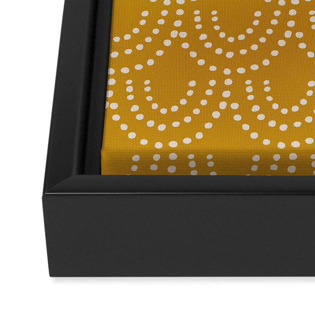 Dotted Scallop in Gold Framed Canvas Print Gallery Image 3