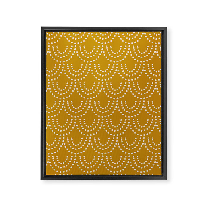 Dotted Scallop in Gold Framed Canvas Print Gallery Image 1