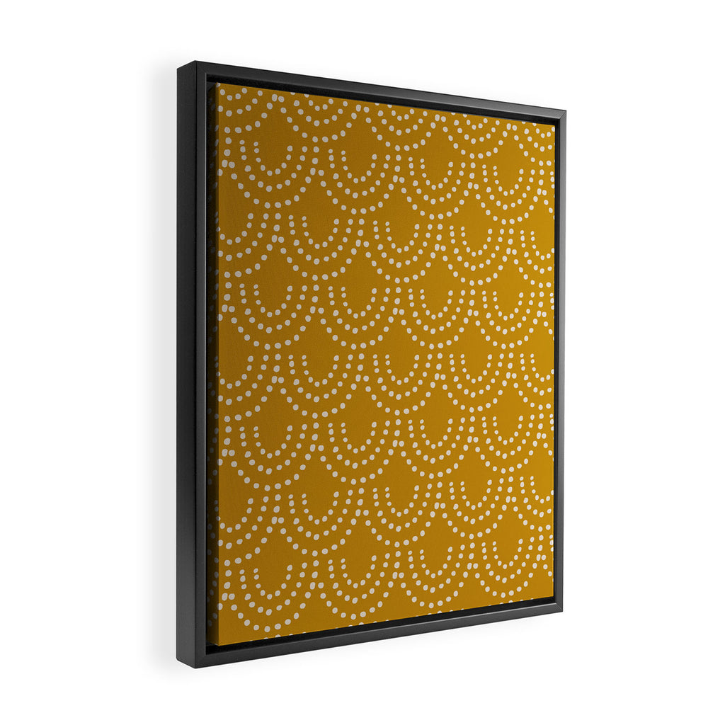 Dotted Scallop in Gold Framed Canvas Print Gallery Image 2