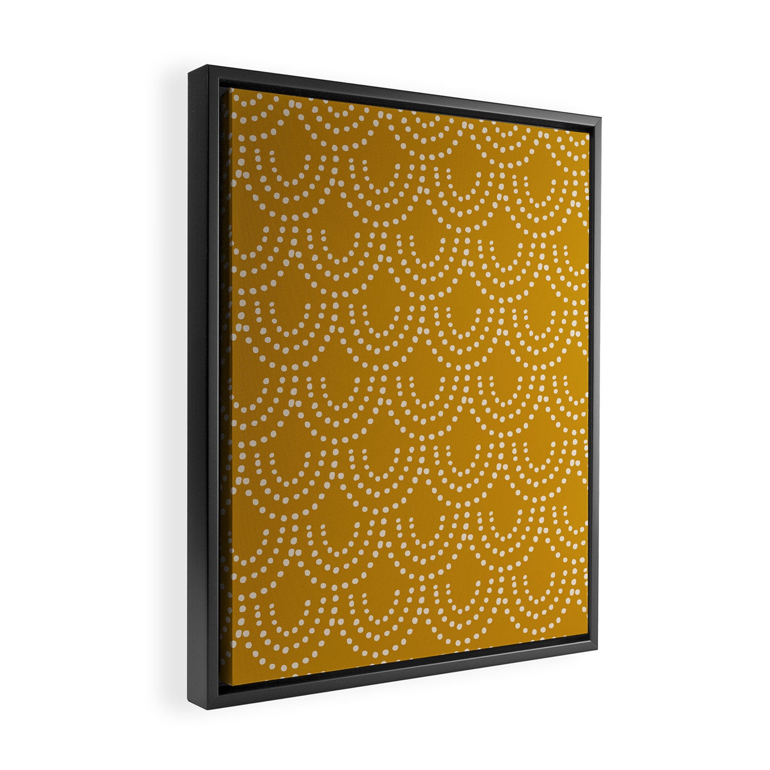 Dotted Scallop in Gold Framed Canvas Print Gallery Image 2