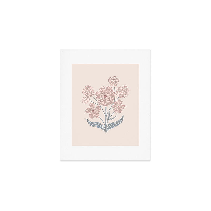 Dusty Rose Classic Floral Art Print Gallery Image 1