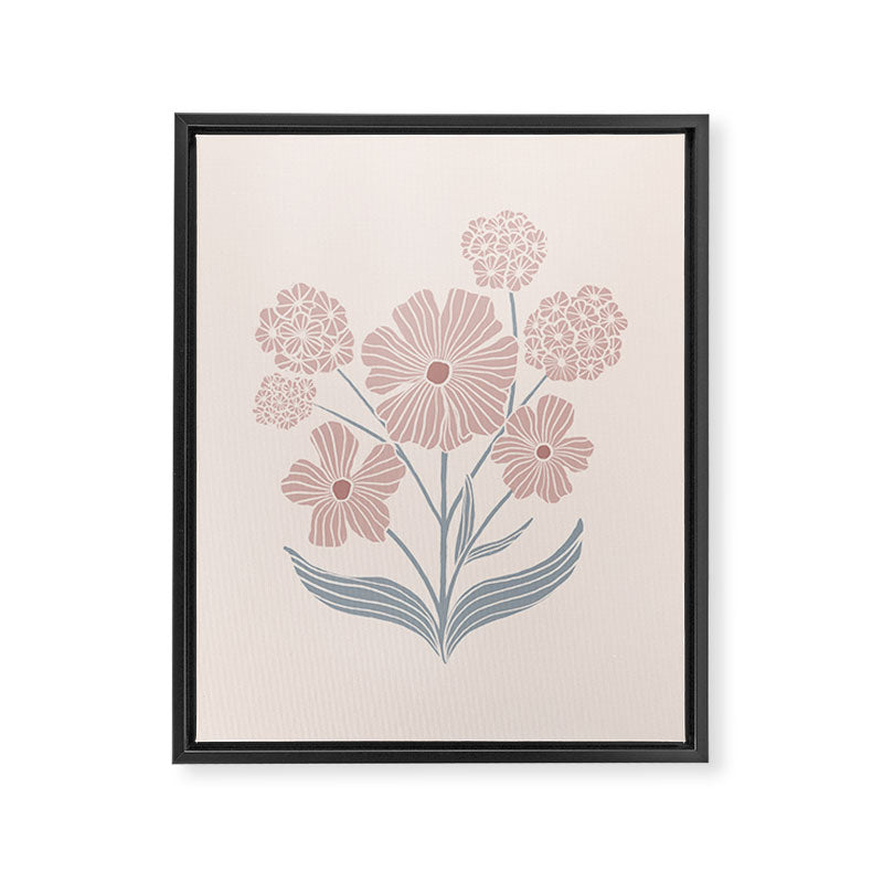 Dusty Rose Classic Floral Framed Canvas Print Gallery Image 6
