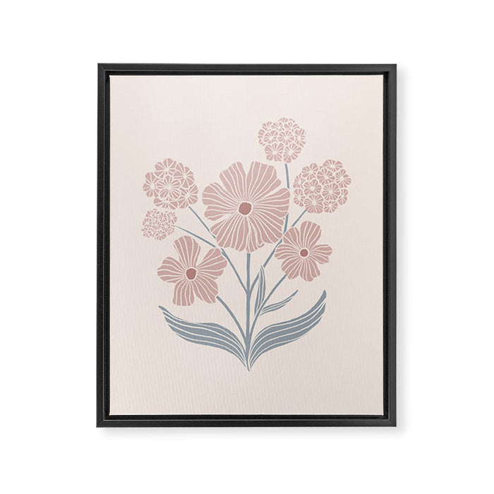 Dusty Rose Classic Floral Framed Canvas Print Gallery Image 1