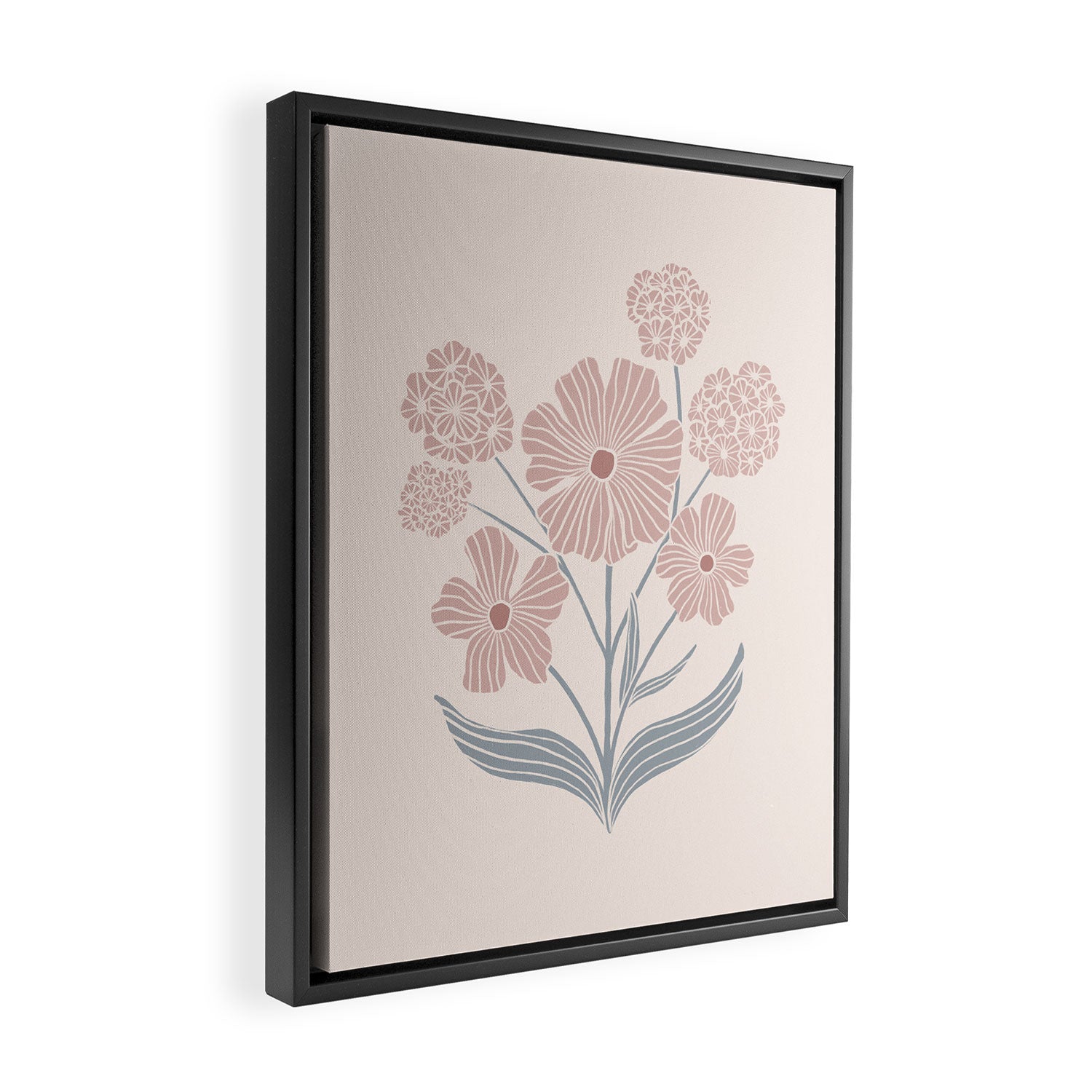 Dusty Rose Classic Floral Framed Canvas Print Gallery Image 2