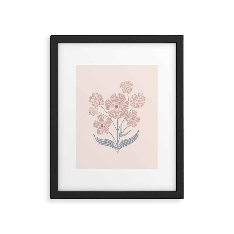 Dusty Rose Classic Floral Framed Art Print Gallery Image 5