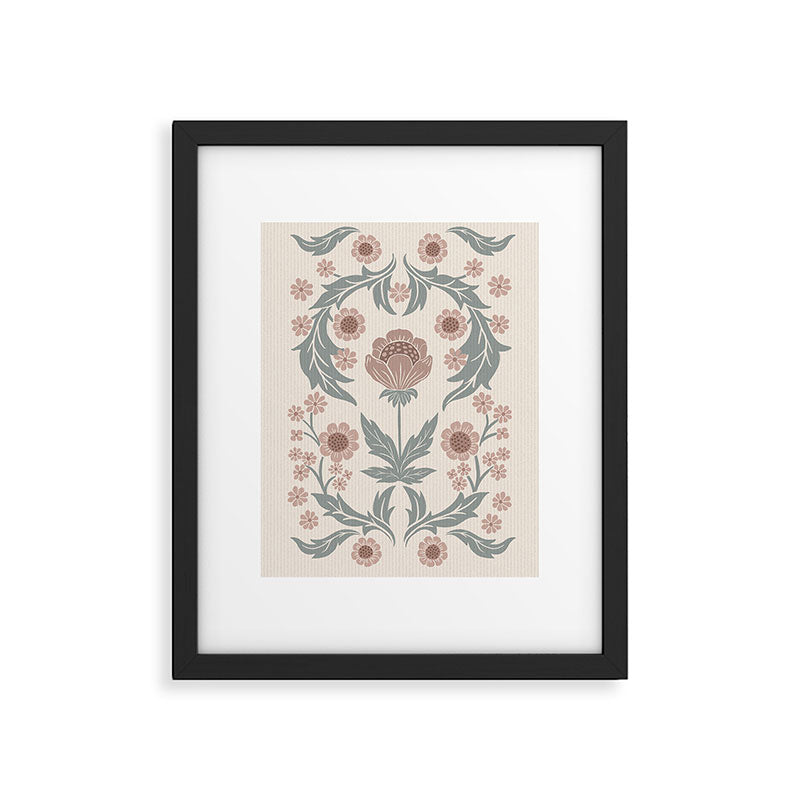English Cottage Dusty Pink Posy Framed Art Print Gallery Image 5
