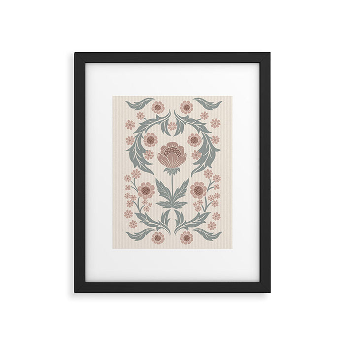English Cottage Dusty Pink Posy Framed Art Print Gallery Image 1