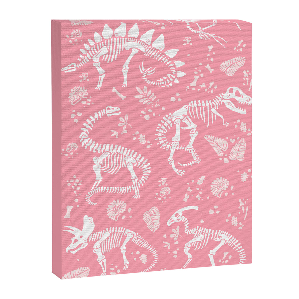 Excavated Dinosaur Fossils in Candy Pink Canvas Print Gallery Image 8