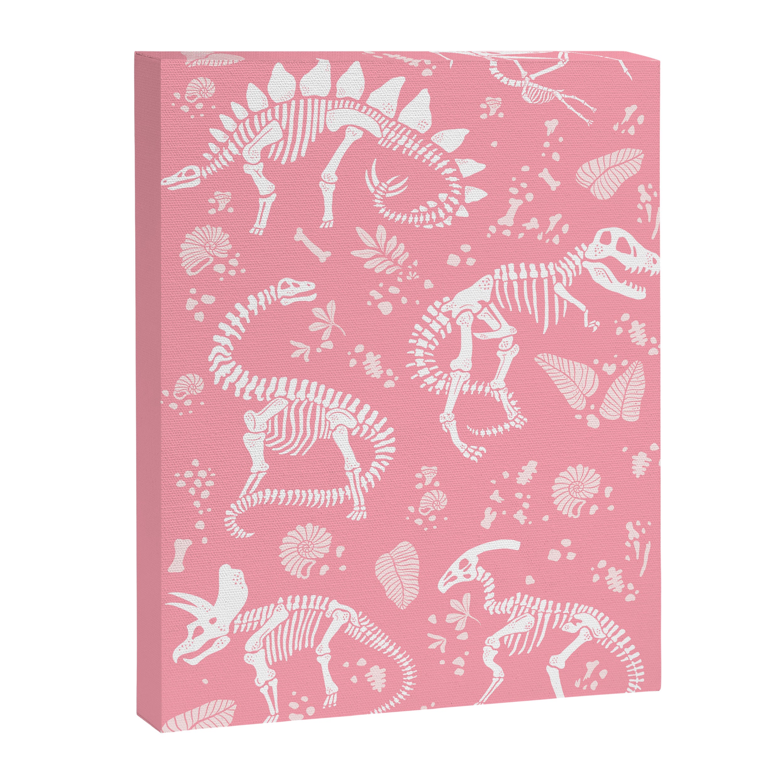 Excavated Dinosaur Fossils in Candy Pink Canvas Print Gallery Image 8