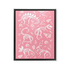 Excavated Dinosaur Fossils in Candy Pink Framed Canvas Print Gallery Image 8