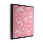 Excavated Dinosaur Fossils in Candy Pink Framed Canvas Print Gallery Image 2