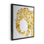 Floral Elephant in Gold Framed Canvas Print Gallery Image 2