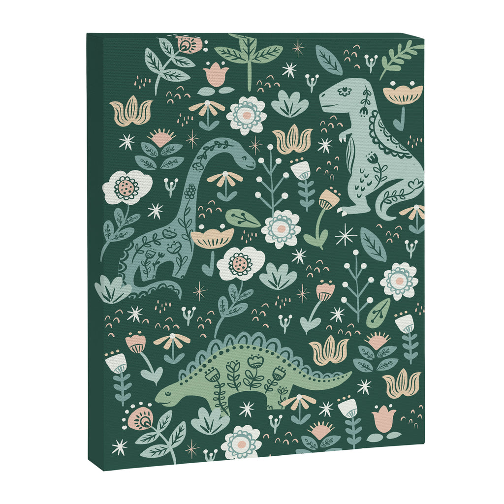 Folk Floral Dinosaur Canvas Print Gallery Image 8