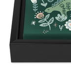Folk Floral Dinosaur Framed Canvas Print Gallery Image 3