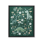 Folk Floral Dinosaur Framed Canvas Print Gallery Image 8