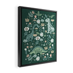 Folk Floral Dinosaur Framed Canvas Print Gallery Image 2
