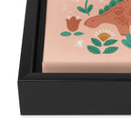 Folk Floral Dinosaurs in Pink Framed Canvas Print Gallery Image 3