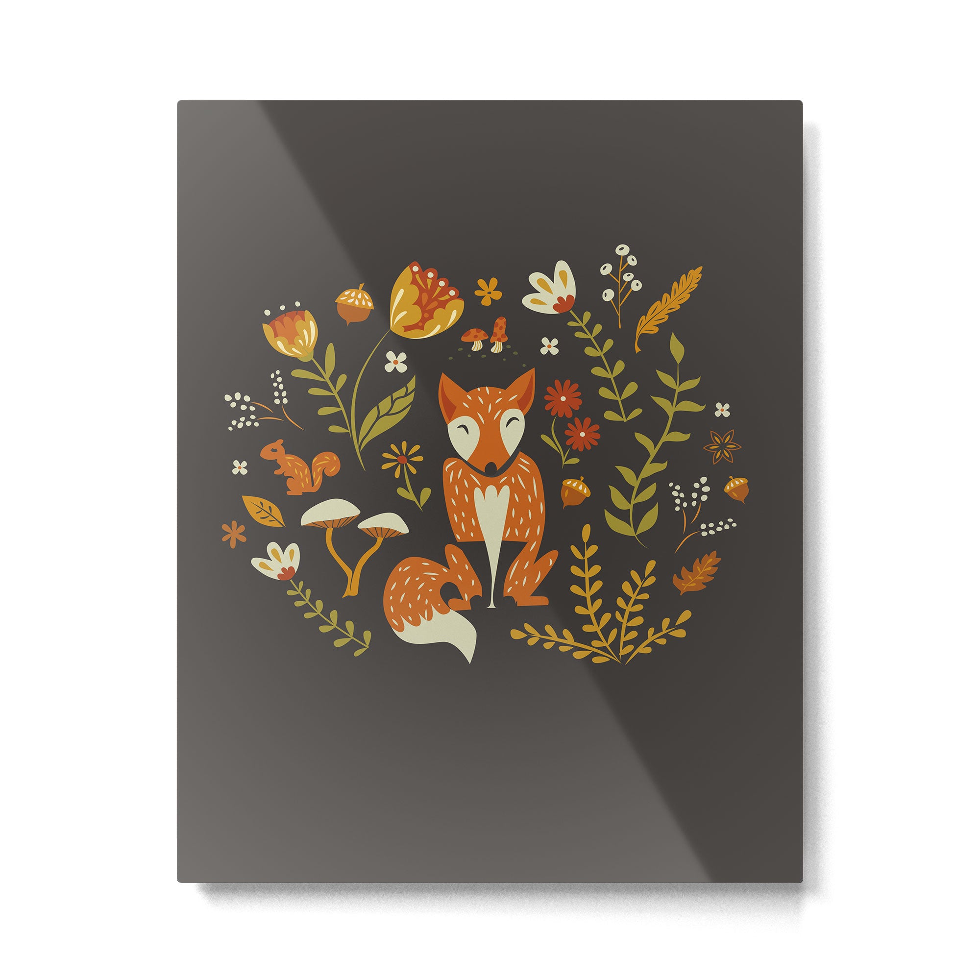 Fox in an Autumn Garden Metal Print Gallery Image 6