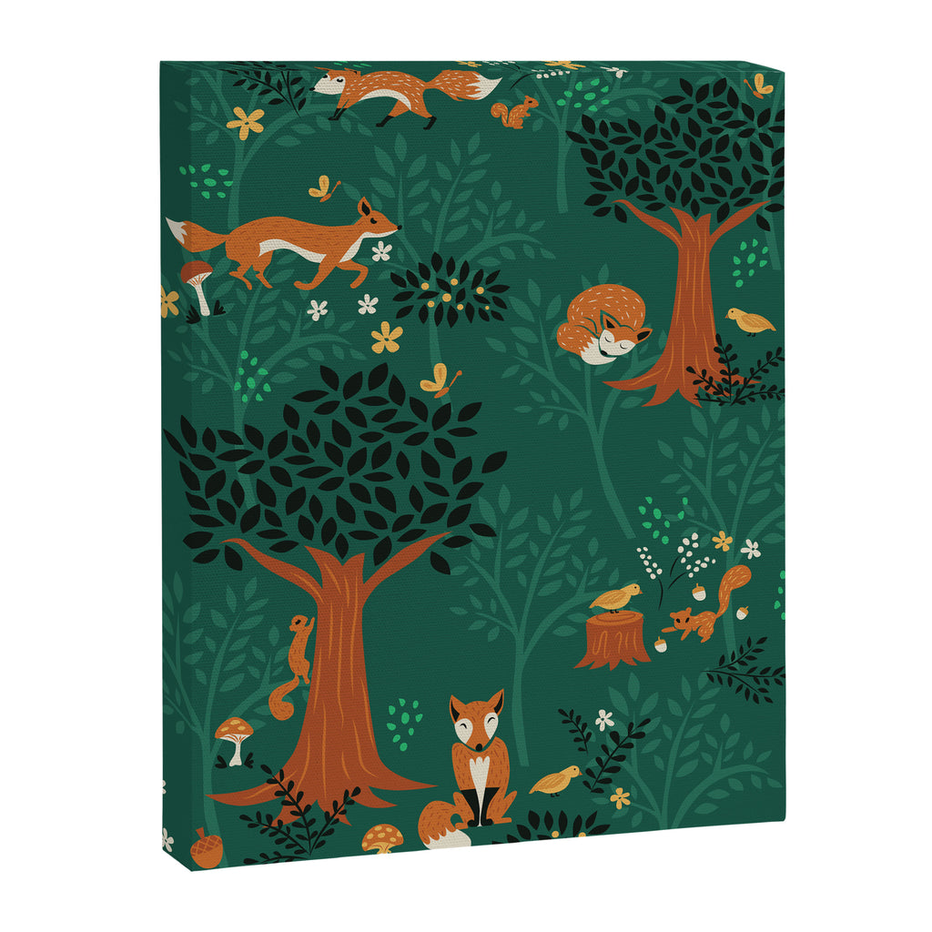 Foxes Playing in the Emerald Forest Canvas Print Gallery Image 6