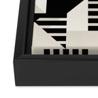 Geometric Abstract in Black and White Framed Canvas Print Gallery Image 3