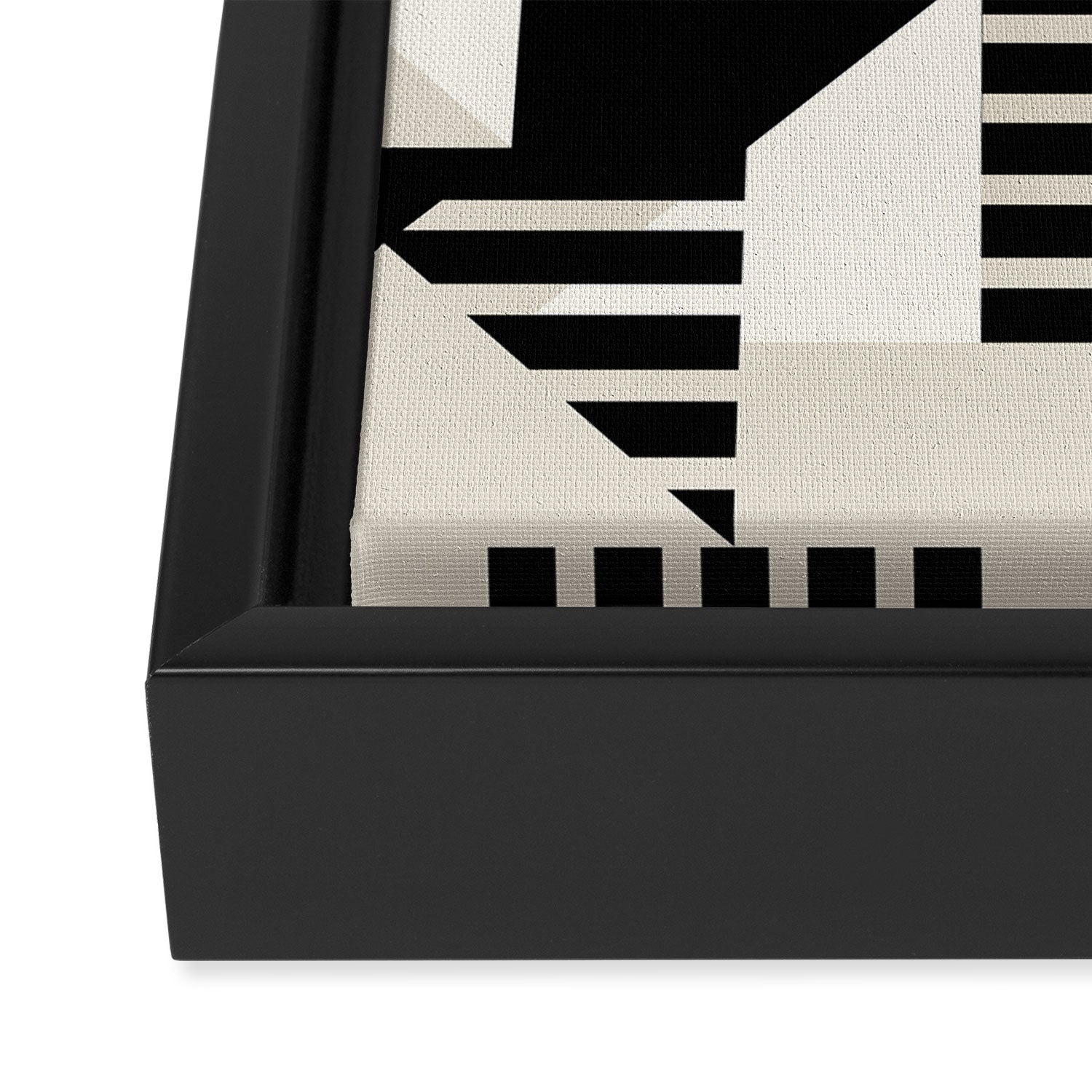 Geometric Abstract in Black and White Framed Canvas Print Gallery Image 3