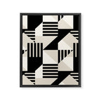 Geometric Abstract in Black and White Framed Canvas Print Gallery Image 6
