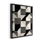 Geometric Abstract in Black and White Framed Canvas Print Gallery Image 2