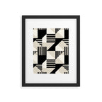 Geometric Abstract in Black and White Framed Art Print Gallery Image 5
