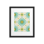 Geometric Starbursts - Blue + Yellow Framed Art Print Gallery Image 6