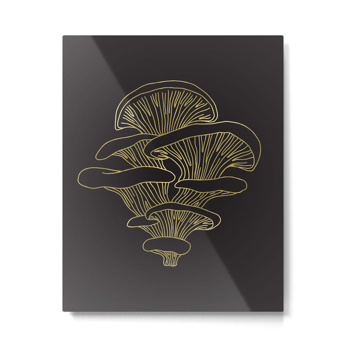 Gilded Oyster Mushroom Metal Print Gallery Image 1