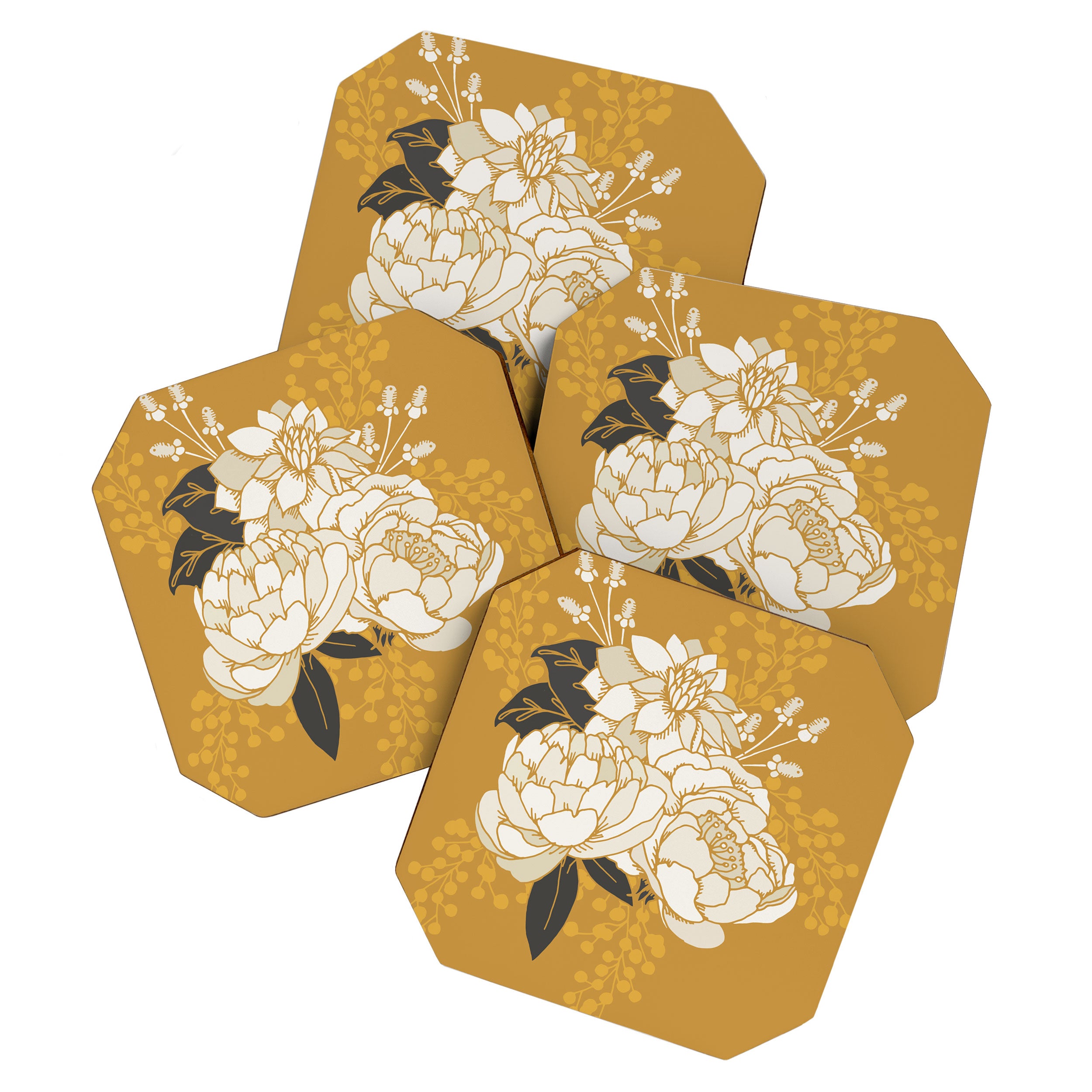 Glam Florals - Gold Coaster Gallery Image 1