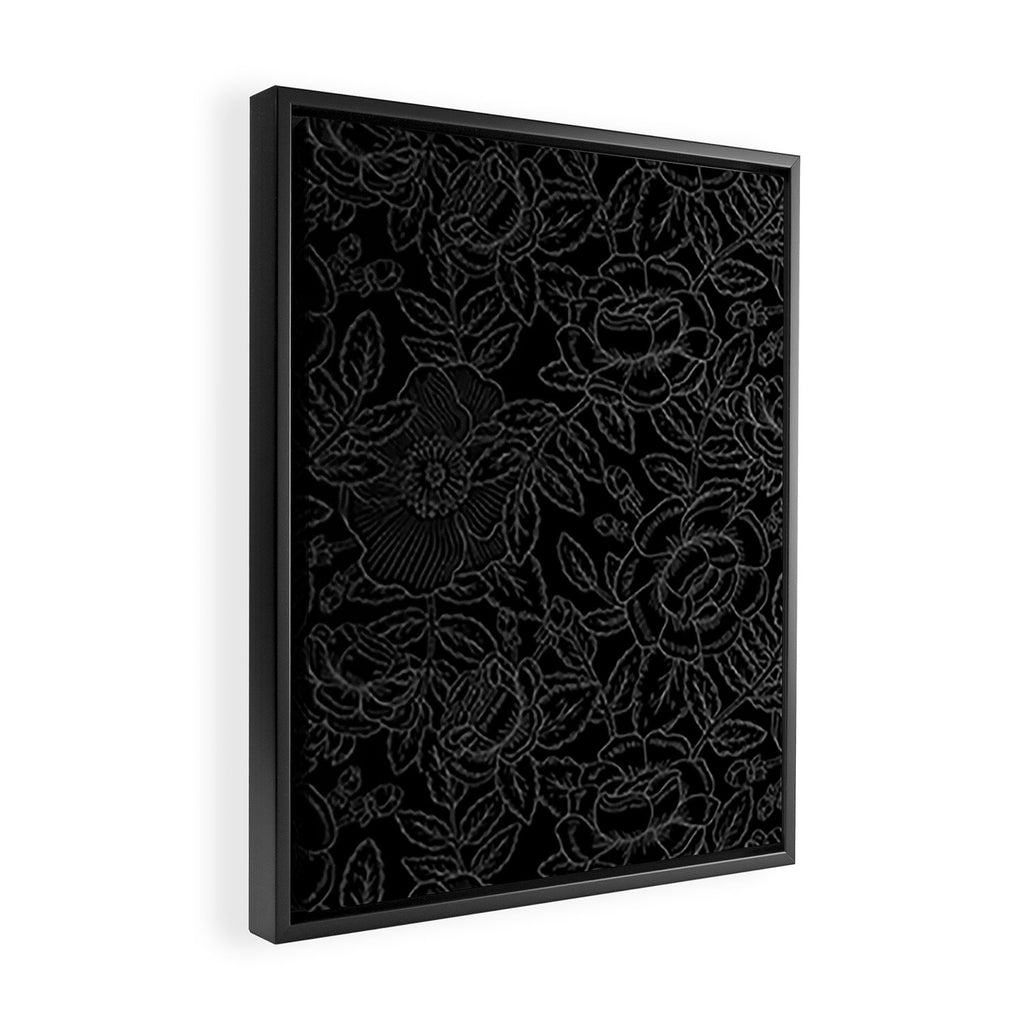 Gothic Country Rose in Black Framed Canvas Print Gallery Image 2