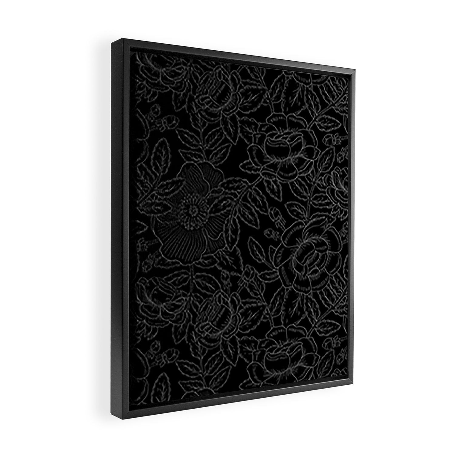 Gothic Country Rose in Black Framed Canvas Print Gallery Image 2