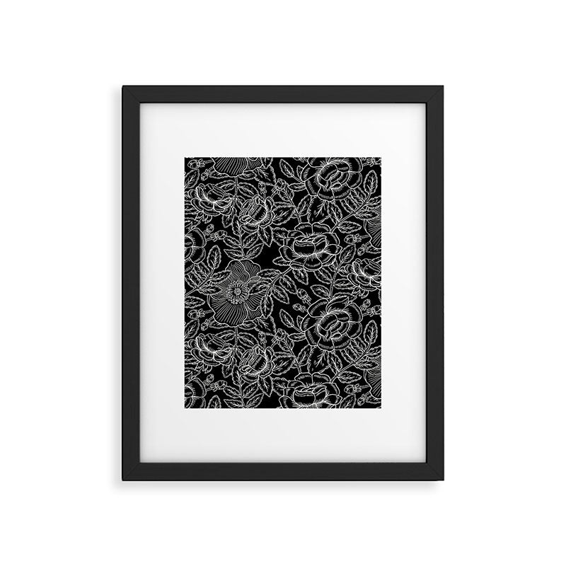 Gothic Rose in Black and White Framed Art Print Gallery Image 6