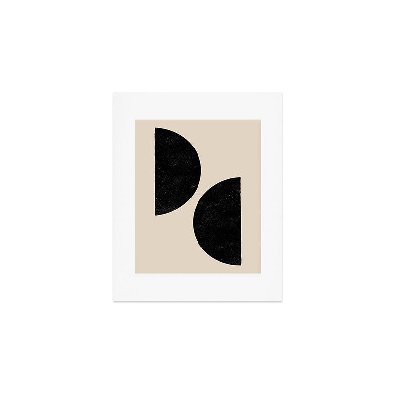 Half Moons in Black + Cream Art Print Gallery Image 1