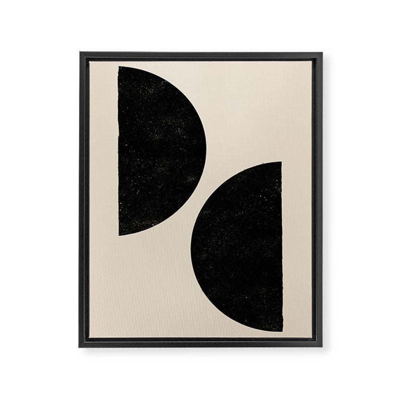 Half Moons in Black + Cream Framed Canvas Print Gallery Image 6