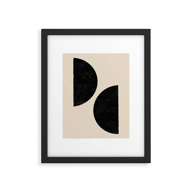 Half Moons in Black + Cream Framed Art Print Gallery Image 5