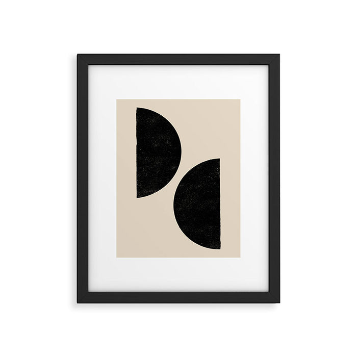 Half Moons in Black + Cream Framed Art Print Gallery Image 1