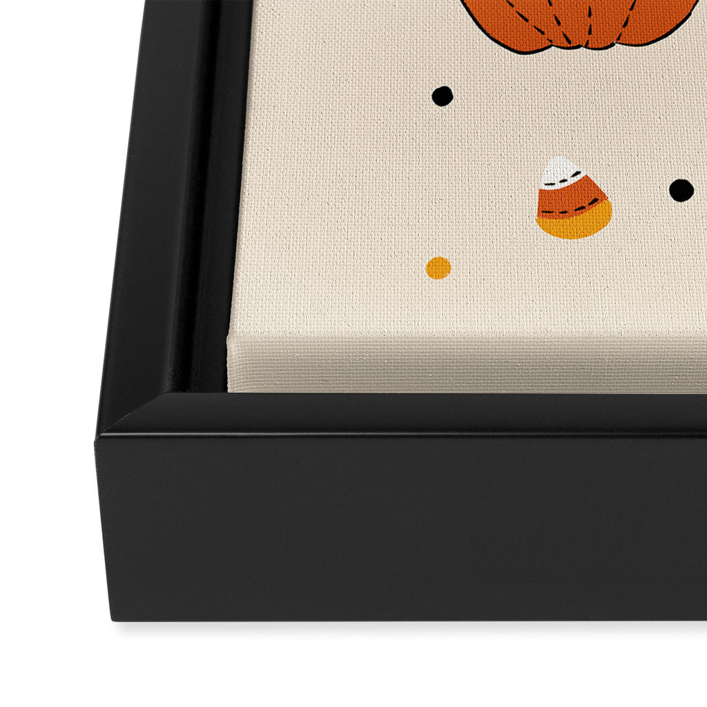 Happy Pumpkins - Beige Framed Canvas Print Gallery Image 3