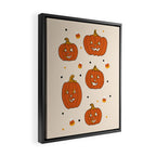 Happy Pumpkins - Beige Framed Canvas Print Gallery Image 2