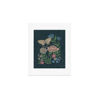 Heritage Wildflower Garden on Dark Blue Art Print Gallery Image 1
