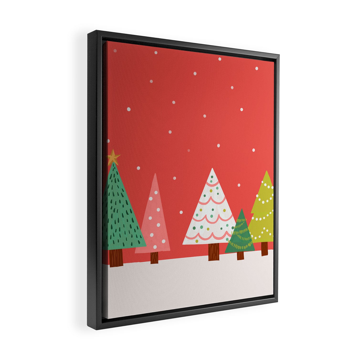 Holly Jolly Trees Framed Canvas Print Gallery Image 2