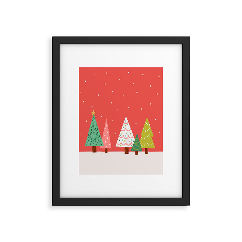 Holly Jolly Trees Framed Art Print Gallery Image 4